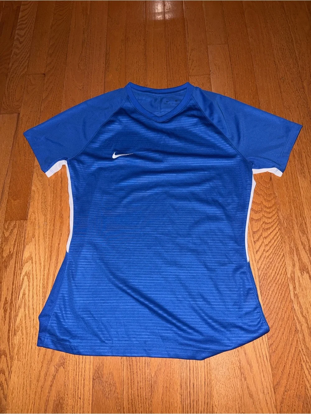 Nike Women's Royal Blue Short Sleeve Athletic Jersey with White Trim